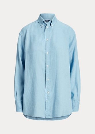 Blue Women’s Ralph Lauren Relaxed Fit Linen Shirts