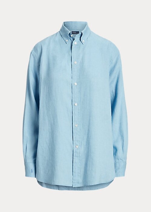 Blue Women’s Ralph Lauren Relaxed Fit Linen Shirts Blue Women’s Ralph Lauren Relaxed Fit Linen Shirts