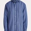 Blue Women’s Ralph Lauren Relaxed Fit Striped Linen Shirts