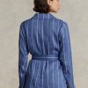 Blue Women’s Ralph Lauren Striped Belted Linen-cotton  Blazers