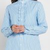 Blue Women’s Ralph Lauren Striped Ruffle Detail Shirts
