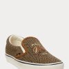Brown / Brown Men’s Ralph Lauren Keaton Tweed Slip-On Sneakers