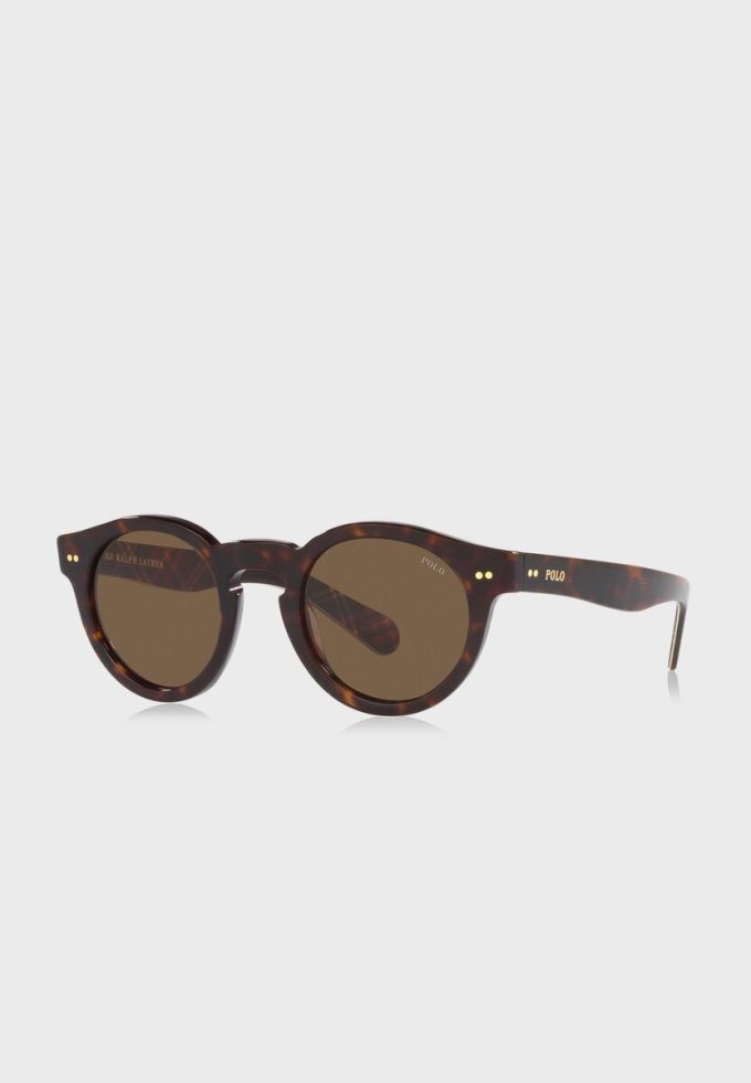 Brown Men’s Ralph Lauren 0Ph4165 Round Sunglasses