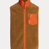 Brown Men’s Ralph Lauren Bonded Pile Fleece Vest