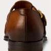 Brown Men’s Ralph Lauren Burnished Calfskin Fisherman Dress Shoes