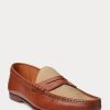 Brown Men’s Ralph Lauren Chalmers Calfskin & Canvas Penny Loafers Brown Men’s Ralph Lauren Chalmers Calfskin & Canvas Penny Loafers