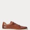 Brown Men’s Ralph Lauren Court Leather Sneakers