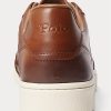 Brown Men’s Ralph Lauren Court Leather Sneakers