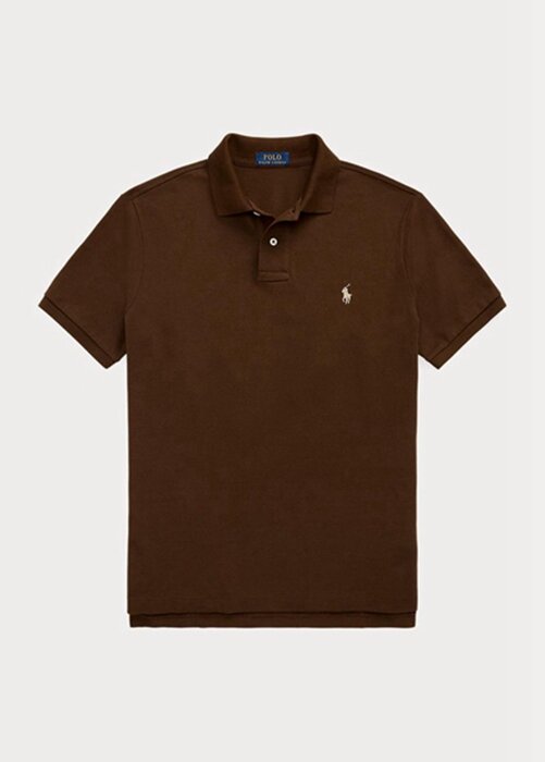 Brown Men’s Ralph Lauren Custom Slim Fit Mesh Polo Shirts Brown Men’s Ralph Lauren Custom Slim Fit Mesh Polo Shirts