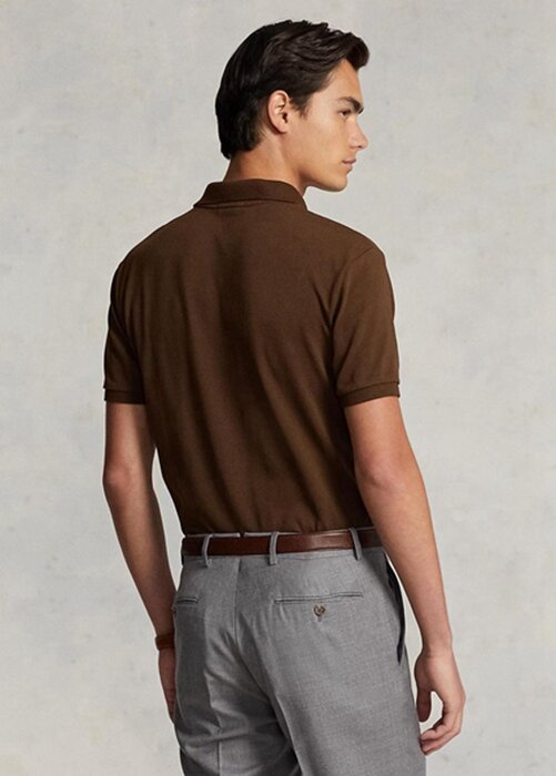 Brown Men’s Ralph Lauren Custom Slim Fit Mesh Polo Shirts Brown Men’s Ralph Lauren Custom Slim Fit Mesh Polo Shirts