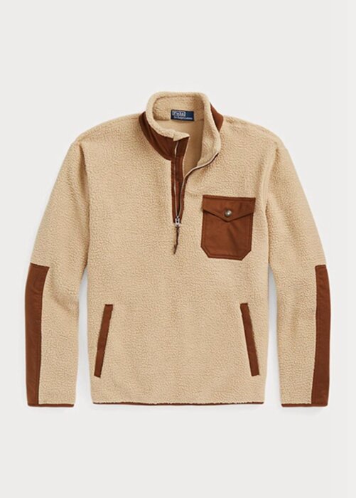 Brown Men’s Ralph Lauren Hybrid Quarter-zip Pullover Sweatshirt Brown Men’s Ralph Lauren Hybrid Quarter-zip Pullover Sweatshirt