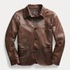 Brown Men’s Ralph Lauren Leather Car Coats