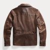 Brown Men’s Ralph Lauren Leather Car Coats