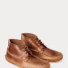 Brown Men’s Ralph Lauren Leather Chukka-Style Moccasin Boots