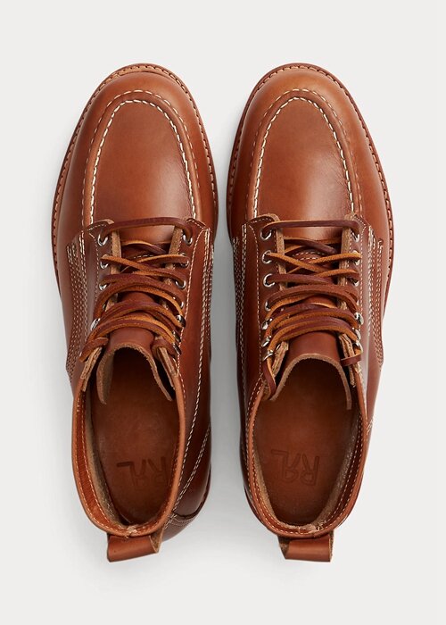 Brown Men’s Ralph Lauren Leather Lace-Up Boots Brown Men’s Ralph Lauren Leather Lace-Up Boots