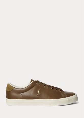 Brown Men’s Ralph Lauren Longwood Leather Sneakers
