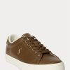Brown Men’s Ralph Lauren Longwood Leather Sneakers
