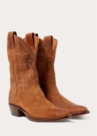 Brown Men’s Ralph Lauren Plainview Suede Cowboy Boots