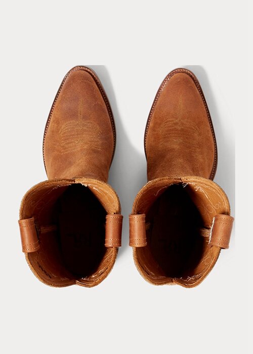 Brown Men’s Ralph Lauren Plainview Suede Cowboy Boots Brown Men’s Ralph Lauren Plainview Suede Cowboy Boots