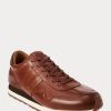 Brown Men’s Ralph Lauren Train 85 Leather Sneakers