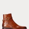 Brown Men’s Ralph Lauren Welington Burnished Calfskin Boots