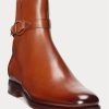 Brown Men’s Ralph Lauren Welington Burnished Calfskin Boots