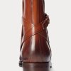 Brown Men’s Ralph Lauren Welington Burnished Calfskin Boots
