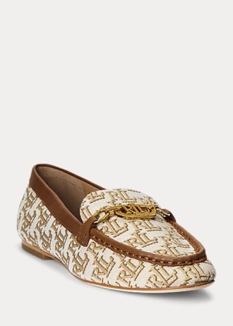 Brown Women’s Ralph Lauren Averi II Monogram Jacquard Loafers