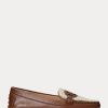 Brown Women’s Ralph Lauren Brynn Nappa Leather Driver Flat Shoes