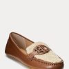 Brown Women’s Ralph Lauren Brynn Nappa Leather Driver Flat Shoes
