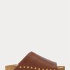 Brown Women’s Ralph Lauren Calfskin Leather Rivet Sandals Brown Women’s Ralph Lauren Calfskin Leather Rivet Sandals