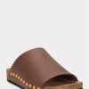 Brown Women’s Ralph Lauren Calfskin Leather Rivet Sandals Brown Women’s Ralph Lauren Calfskin Leather Rivet Sandals