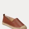 Brown Women’s Ralph Lauren Cameryn IV Tumbled Leather Flat Shoes