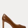 Brown Women’s Ralph Lauren Camila Burnished Leather Heels Brown Women’s Ralph Lauren Camila Burnished Leather Heels