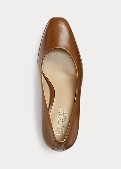 Brown Women’s Ralph Lauren Camila Burnished Leather Heels Brown Women’s Ralph Lauren Camila Burnished Leather Heels