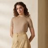 Brown Women’s Ralph Lauren Cashmere Jersey Short-Sleeve Sweaters