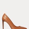 Brown Women’s Ralph Lauren Celia Calfskin Heels