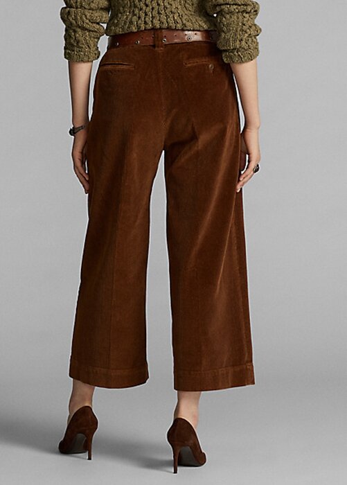 Brown Women’s Ralph Lauren Cropped Corduroy Wide-Leg Pants Brown Women’s Ralph Lauren Cropped Corduroy Wide-Leg Pants