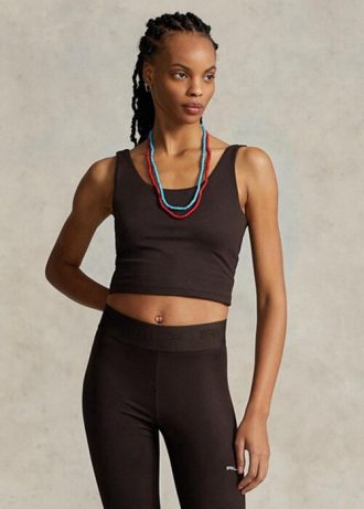 Brown Women’s Ralph Lauren Cropped Sueded Jersey  Tanks