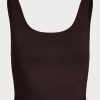 Brown Women’s Ralph Lauren Cropped Sueded Jersey  Tanks