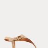 Brown Women’s Ralph Lauren Delancie Welington Calf-Suede Sandals
