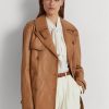 Brown Women’s Ralph Lauren Double-breasted Nappa Leather  Coats