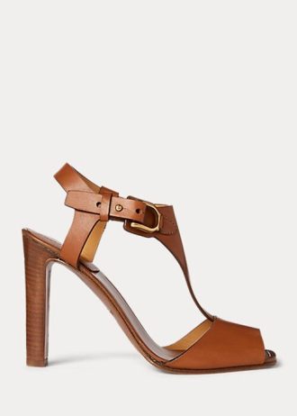 Brown Women’s Ralph Lauren Emilie Welington Calfskin Sandals