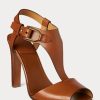 Brown Women’s Ralph Lauren Emilie Welington Calfskin Sandals