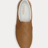 Brown Women’s Ralph Lauren Haddley Logo Leather Slip-On Sneakers Brown Women’s Ralph Lauren Haddley Logo Leather Slip-On Sneakers