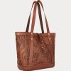 Brown Women’s Ralph Lauren Hand-Tooled Leather Tote Bags