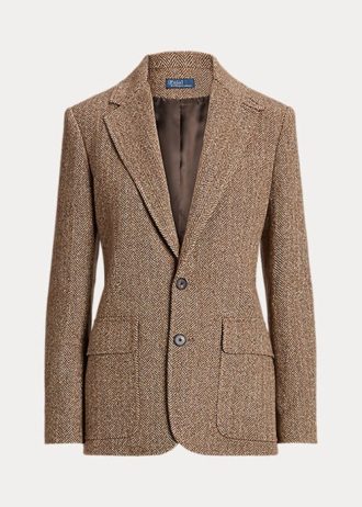Brown Women’s Ralph Lauren Herringbone Linen-Blend Blazers