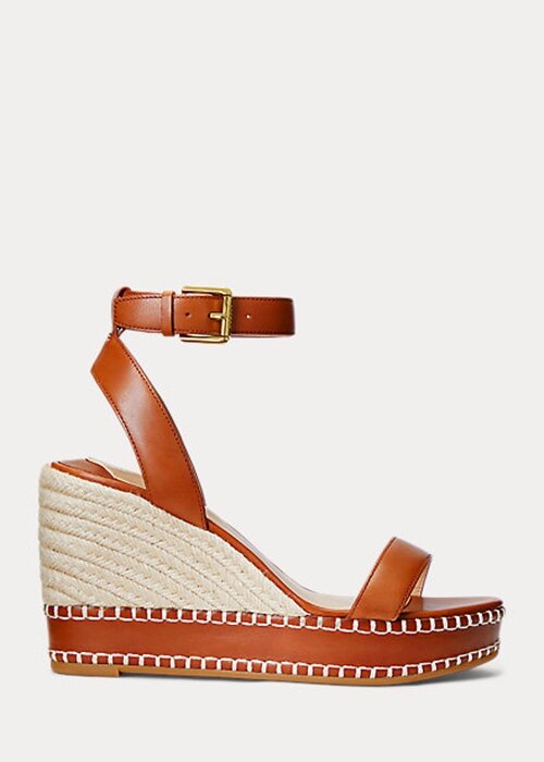 Brown Women’s Ralph Lauren Hilarie Leather Espadrille Brown Women’s Ralph Lauren Hilarie Leather Espadrille