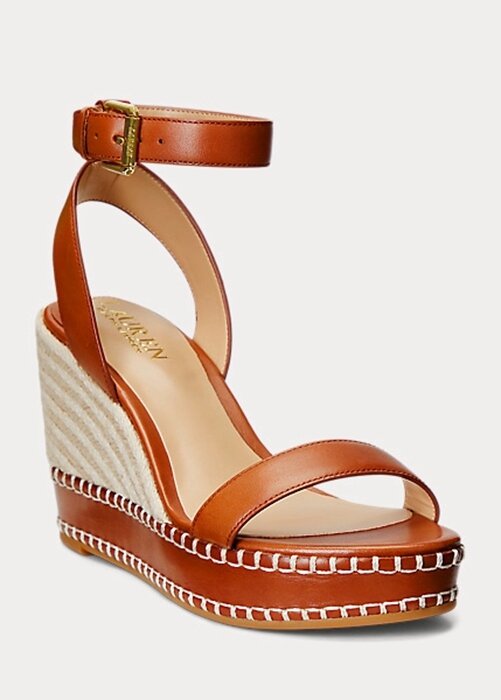 Brown Women’s Ralph Lauren Hilarie Leather Espadrille Brown Women’s Ralph Lauren Hilarie Leather Espadrille