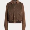 Brown Women’s Ralph Lauren Hugh Lamb-Suede & Herringbone Jackets